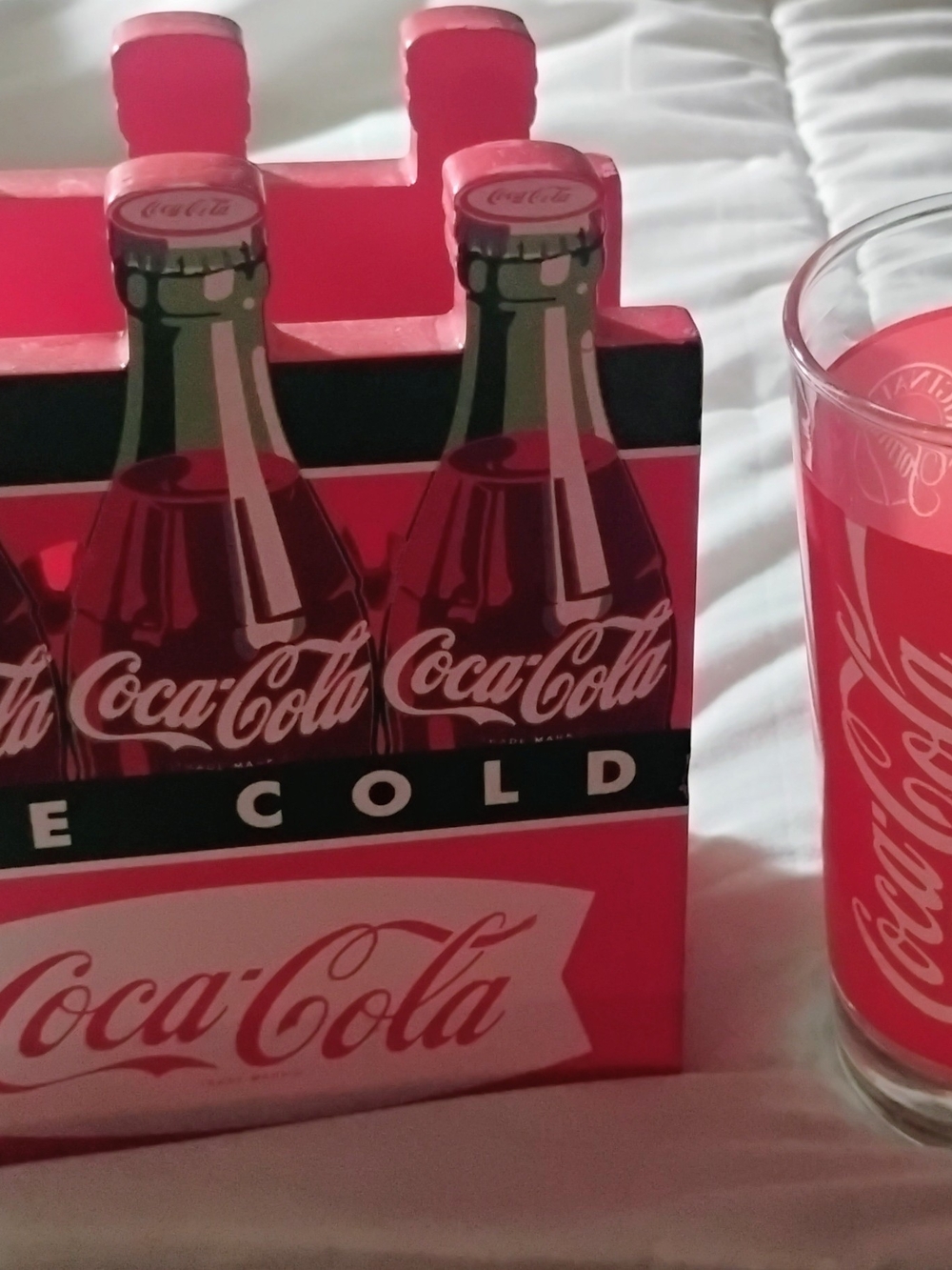 Coca Cola Red Retro Napkin Holder and Coke Glass
